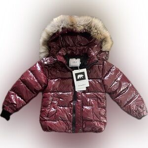 Kids Burgundy Puffer Jacket